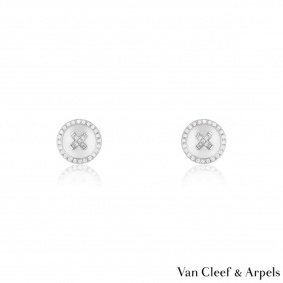 Van Cleef & Arpels White Gold Diamond Button Earrings Van Cleef & Arpels White Gold Diamond Button Earrings